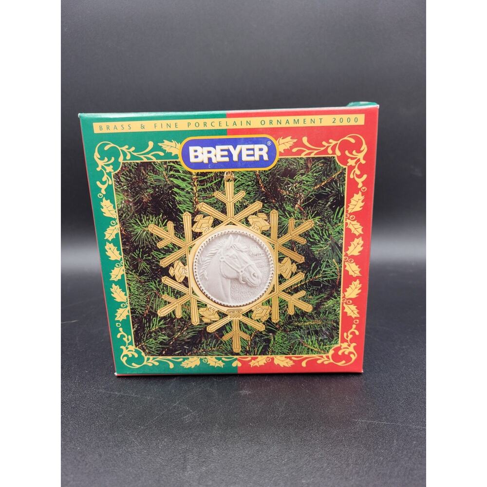 Vintage Breyer Brass And Porcelain 2000 Ornament Snowflake Horse